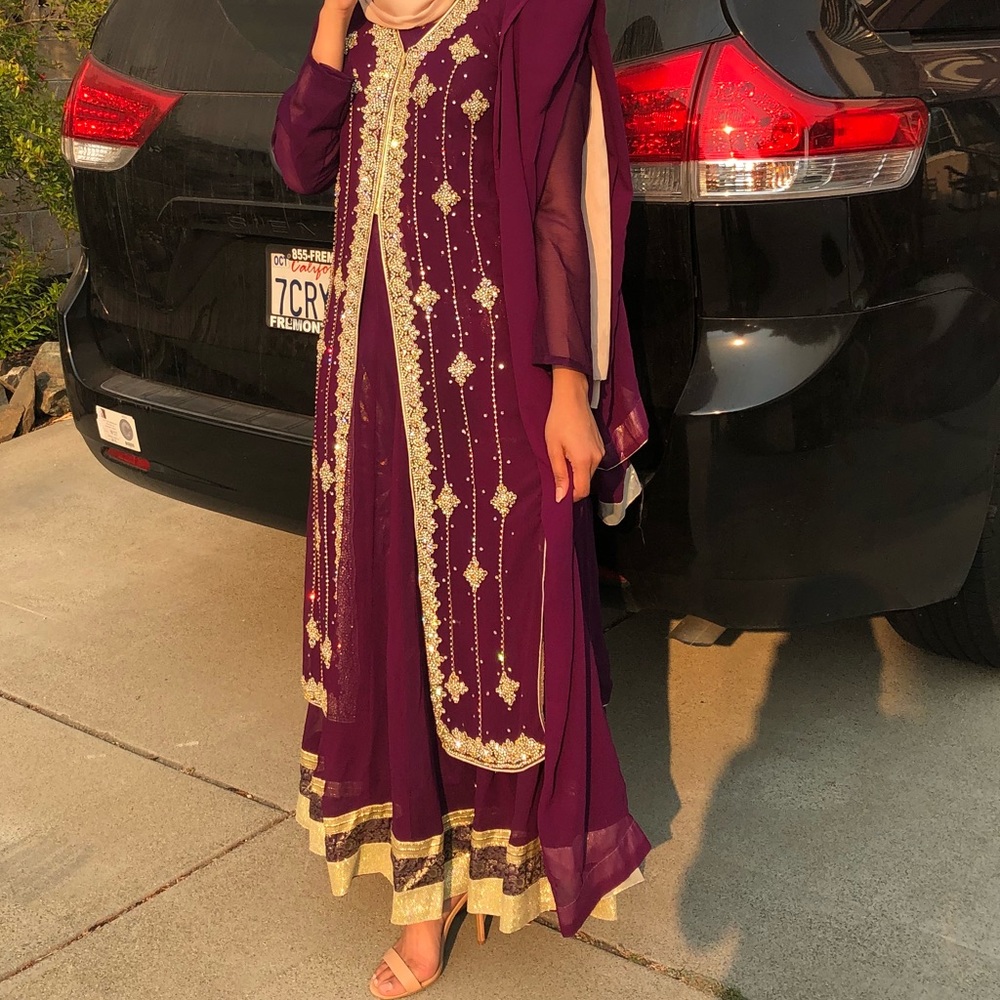 Purple & gold Pakistani desi dress ✨
